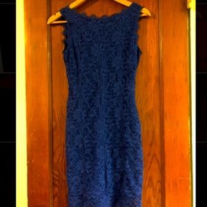 BLUE FLORAL LACE DRESS Jump Apparel Small Body-Con